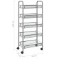 vidaXL Carrito de cocina 5 niveles hierro gris 46x26x105 cm vidaXL Carrito de cocina 5 niveles hierro gris 46x26x105 cm