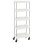 vidaXL Carrito de cocina 5 niveles hierro y ABS blanco 42x29x128 cm
