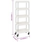 vidaXL Carrito de cocina 5 niveles hierro y ABS blanco 42x29x128 cm