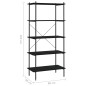 vidaXL Estantería de 5 niveles negra 80x40x163 cm vidaXL Estantería de 5 niveles negra 80x40x163 cm