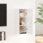 vidaXL Armario de pared madera contrachapada blanco brillo 35x34x90 cm vidaXL Armario de pared madera contrachapada blanco brillo 35x34x90 cm