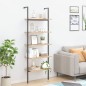 vidaXL Estantería inclinada 5 baldas marrón claro negro 64x35x185 cm vidaXL Estantería inclinada 5 baldas marrón claro negro 64x35x185 cm
