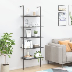 vidaXL Estantería inclinada de 5 baldas negro 64x35x185 cm