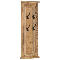 vidaXL Percheros 2 unidades madera maciza de mango 38x100 cm