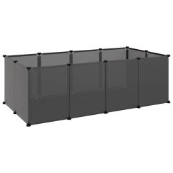 vidaXL Jaula para animales pequeños negro PP y acero 144x74x46,5 cm