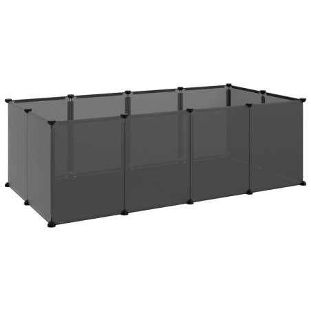 vidaXL Jaula para animales pequeños negro PP y acero 144x74x46,5 cm
