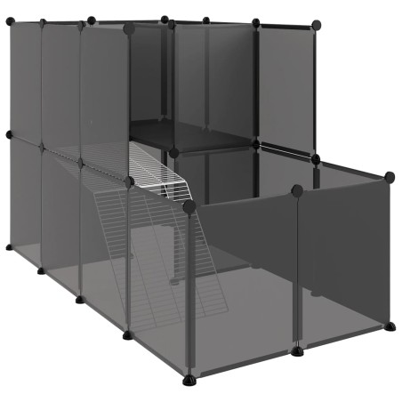 vidaXL Jaula para animales pequeños negro PP y acero 142x74x93 cm