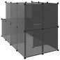 vidaXL Jaula para animales pequeños negro PP y acero 142x74x93 cm