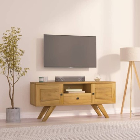 vidaXL Mueble de TV madera maciza de teca 110x30x50 cm