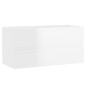 vidaXL Mueble de lavabo madera ingeniería blanco brillo 90x38,5x45 cm vidaXL Mueble de lavabo madera ingeniería blanco brillo 90x38,5x45 cm