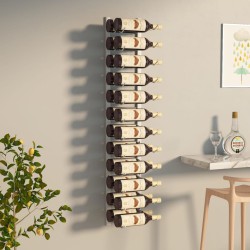 vidaXL Botellero de pared para 24 botellas hierro blanco