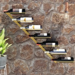 vidaXL Botellero de pared para 7 botellas de metal dorado