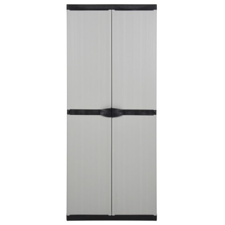 vidaXL Armario de jardín con 3 estantes gris y negro 68x40x168 cm