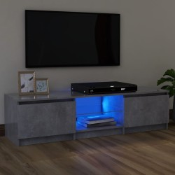 vidaXL Mueble de TV con luces LED gris hormigón 120x30x35,5 cm