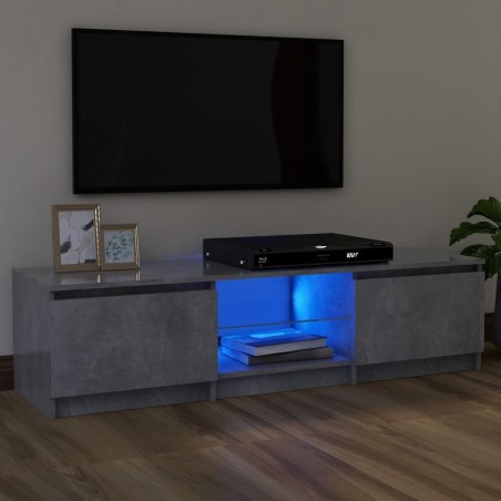 vidaXL Mueble de TV con luces LED gris hormigón 120x30x35,5 cm