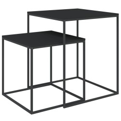 vidaXL Juego de mesas de centro 2 piezas madera contrachapada y metal
