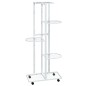 vidaXL Soporte para flores 5 alturas ruedas hierro blanco 44x23x100cm vidaXL Soporte para flores 5 alturas ruedas hierro blanco 44x23x100cm