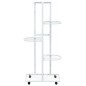 vidaXL Soporte para flores 5 alturas ruedas hierro blanco 44x23x100cm vidaXL Soporte para flores 5 alturas ruedas hierro blanco 44x23x100cm