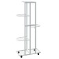 vidaXL Soporte para flores 5 alturas ruedas hierro blanco 44x23x100cm vidaXL Soporte para flores 5 alturas ruedas hierro blanco 44x23x100cm