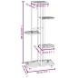 vidaXL Soporte para flores 5 alturas ruedas hierro blanco 44x23x100cm vidaXL Soporte para flores 5 alturas ruedas hierro blanco 44x23x100cm