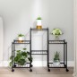 vidaXL Soporte para flores con ruedas hierro negro 83x25x63,5 cm vidaXL Soporte para flores con ruedas hierro negro 83x25x63,5 cm