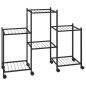 vidaXL Soporte para flores con ruedas hierro negro 83x25x63,5 cm vidaXL Soporte para flores con ruedas hierro negro 83x25x63,5 cm