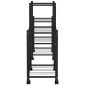 vidaXL Soporte para flores con ruedas hierro negro 83x25x63,5 cm vidaXL Soporte para flores con ruedas hierro negro 83x25x63,5 cm