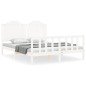 vidaXL Estructura de cama con cabecero madera maciza blanco 160x200 cm vidaXL Estructura de cama con cabecero madera maciza blanco 160x200 cm