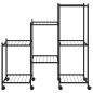 vidaXL Soporte para flores con ruedas hierro negro 83x25x83,5 cm vidaXL Soporte para flores con ruedas hierro negro 83x25x83,5 cm