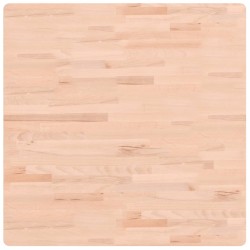 vidaXL Tablero de mesa cuadrado de madera maciza de haya 80x80x2,5 cm