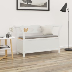 vidaXL Banco madera maciza abeto blanco 107x45x75,5 cm