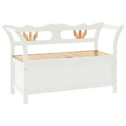 vidaXL Banco madera maciza abeto blanco 107x45x75,5 cm
