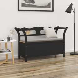 vidaXL Banco madera maciza de abeto negro 107x45x75,5 cm