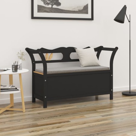 vidaXL Banco madera maciza de abeto negro 107x45x75,5 cm
