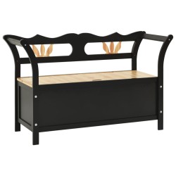 vidaXL Banco madera maciza de abeto negro 107x45x75,5 cm