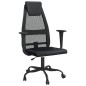 vidaXL Silla de oficina altura ajustable tela malla y cuero PE negro vidaXL Silla de oficina altura ajustable tela malla y cuero PE negro