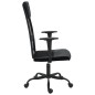 vidaXL Silla de oficina altura ajustable tela malla y cuero PE negro vidaXL Silla de oficina altura ajustable tela malla y cuero PE negro