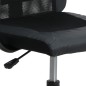vidaXL Silla de oficina altura ajustable tela malla y cuero PE negro vidaXL Silla de oficina altura ajustable tela malla y cuero PE negro