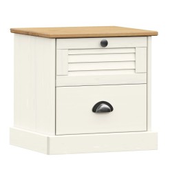vidaXL Mesita de noche VIGO madera maciza de pino blanco 42x35x40 cm