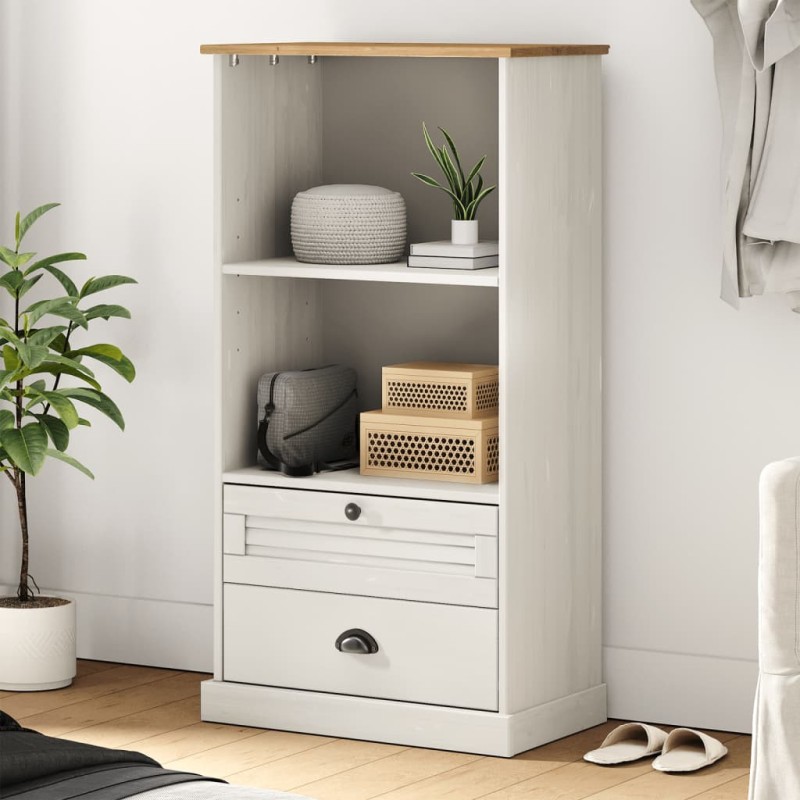 vidaXL Librería VIGO madera maciza de pino blanco 60x35x114,5 cm vidaXL Librería VIGO madera maciza de pino blanco 60x35x114,5 cm