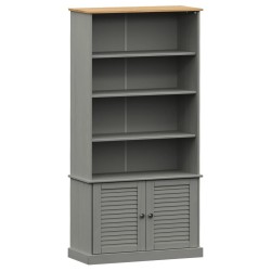 vidaXL Librería VIGO madera maciza de pino gris 85x35x170 cm