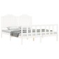 vidaXL Estructura de cama con cabecero madera maciza blanco 160x200 cm vidaXL Estructura de cama con cabecero madera maciza blanco 160x200 cm