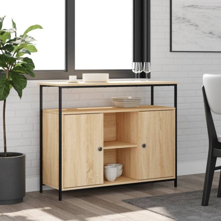 vidaXL Aparador de madera de ingeniería roble Sonoma 100x35x80 cm