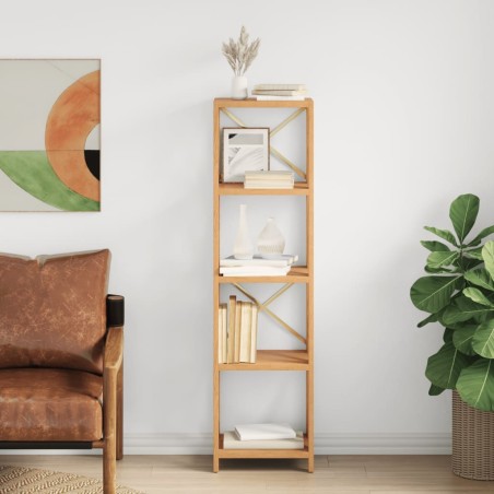 vidaXL Estantería de 5 niveles madera maciza de roble 40x30x146 cm