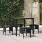 vidaXL Taburetes de jardín 4 uds con cojines ratán sintético negro vidaXL Taburetes de jardín 4 uds con cojines ratán sintético negro