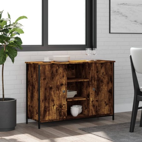 vidaXL Aparador madera de ingeniería roble ahumado 100x35x70 cm
