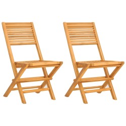 vidaXL Sillas de jardín plegables 2 uds madera maciza teca 47x62x90cm