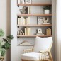 vidaXL Estante pared madera roble tratada marrón claro 100x30x(2-4) cm vidaXL Estante pared madera roble tratada marrón claro 100x30x(2-4) cm