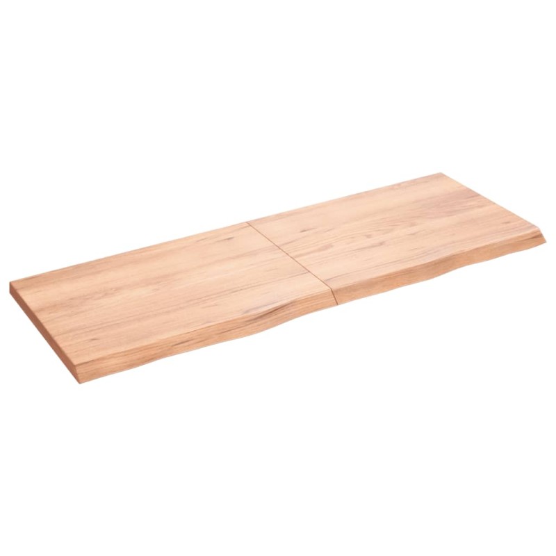 vidaXL Estante pared madera roble tratada marrón claro 140x50x(2-4) cm vidaXL Estante pared madera roble tratada marrón claro 140x50x(2-4) cm