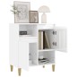 vidaXL Aparador de madera contrachapada blanco brillante 60x35x70 cm vidaXL Aparador de madera contrachapada blanco brillante 60x35x70 cm